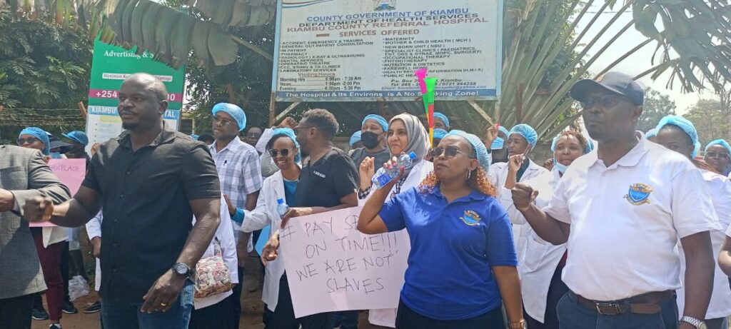 Doctors in Kiambu during strike. The strike entered day 112