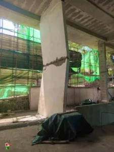 Construction Suspended at Westlands Site Following Structural Failure Report Visible signs of structural compromise observed on a load-bearing pillar at the construction site.