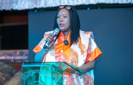 Janet wainaina mwangi president of face of Kenya non governmental organization during the face of Kenya golf tournament held at Kiambu golf club