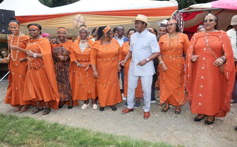 Kalonzo, Kikuyu Elders Hold Critical Talks on National Matters Kalonzo Musyoka dancing with a group of Kikuyu women adorned in their traditional regalia