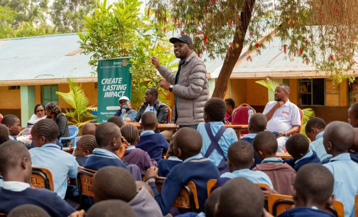Rotary Club Takes Handwashing Campaign to Kiambu School, Donates Water Tanks and Fruit Trees